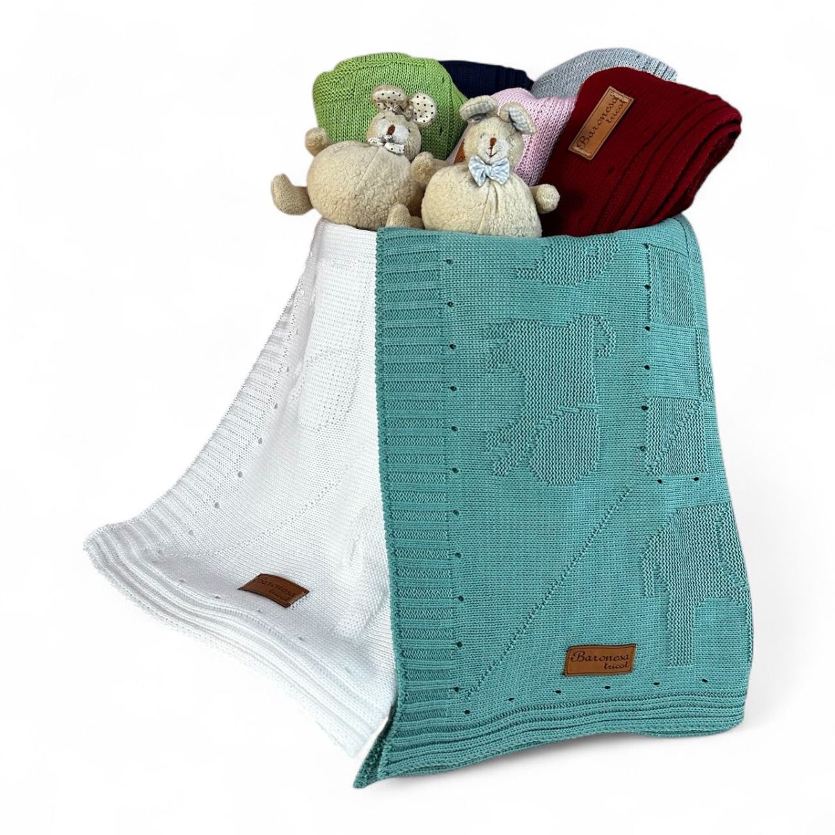 Kit 2 Mantinha de Tricô para Bebê Antialérgica