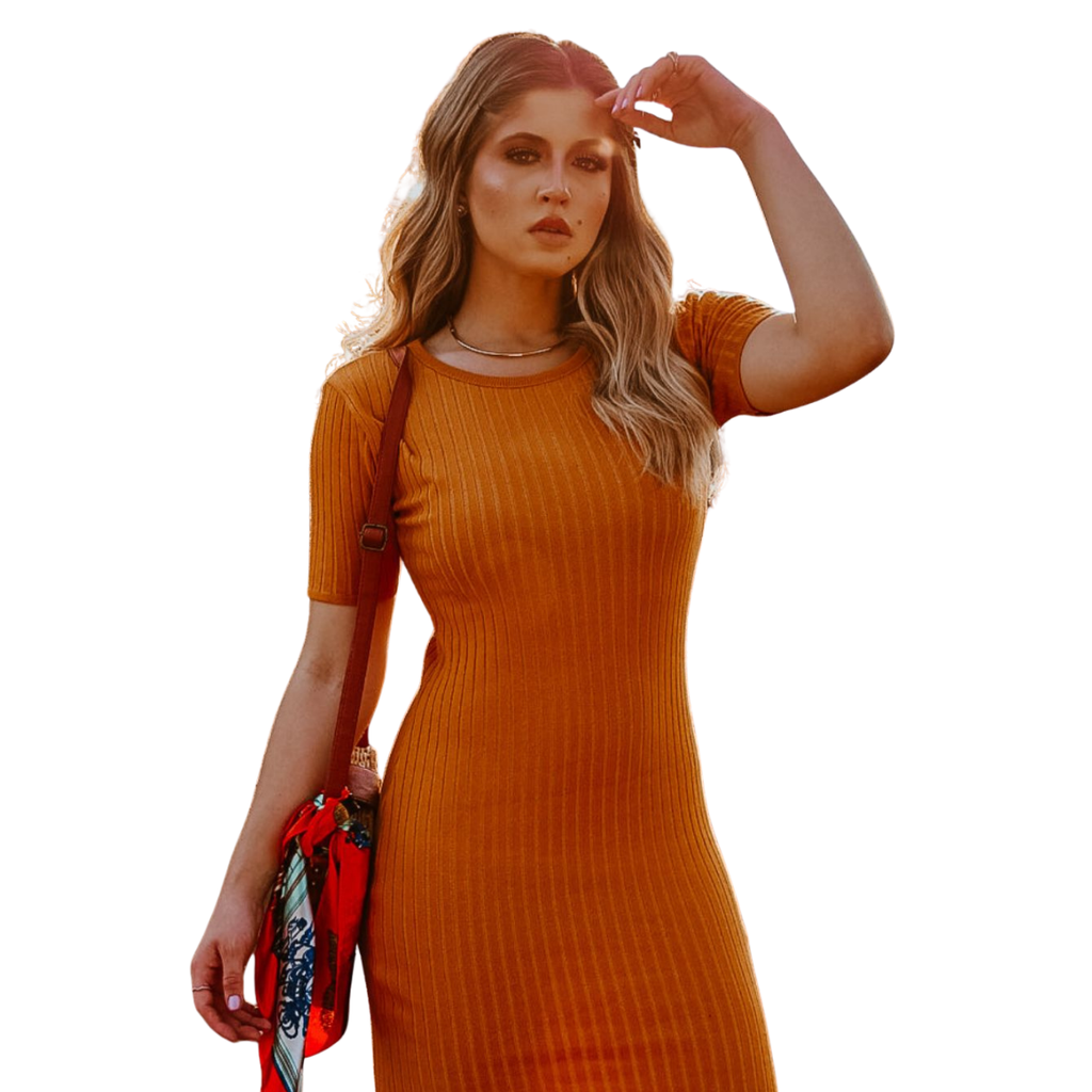 Vestido Midi Feminino Tubinho Manguinha Modal Evangélica