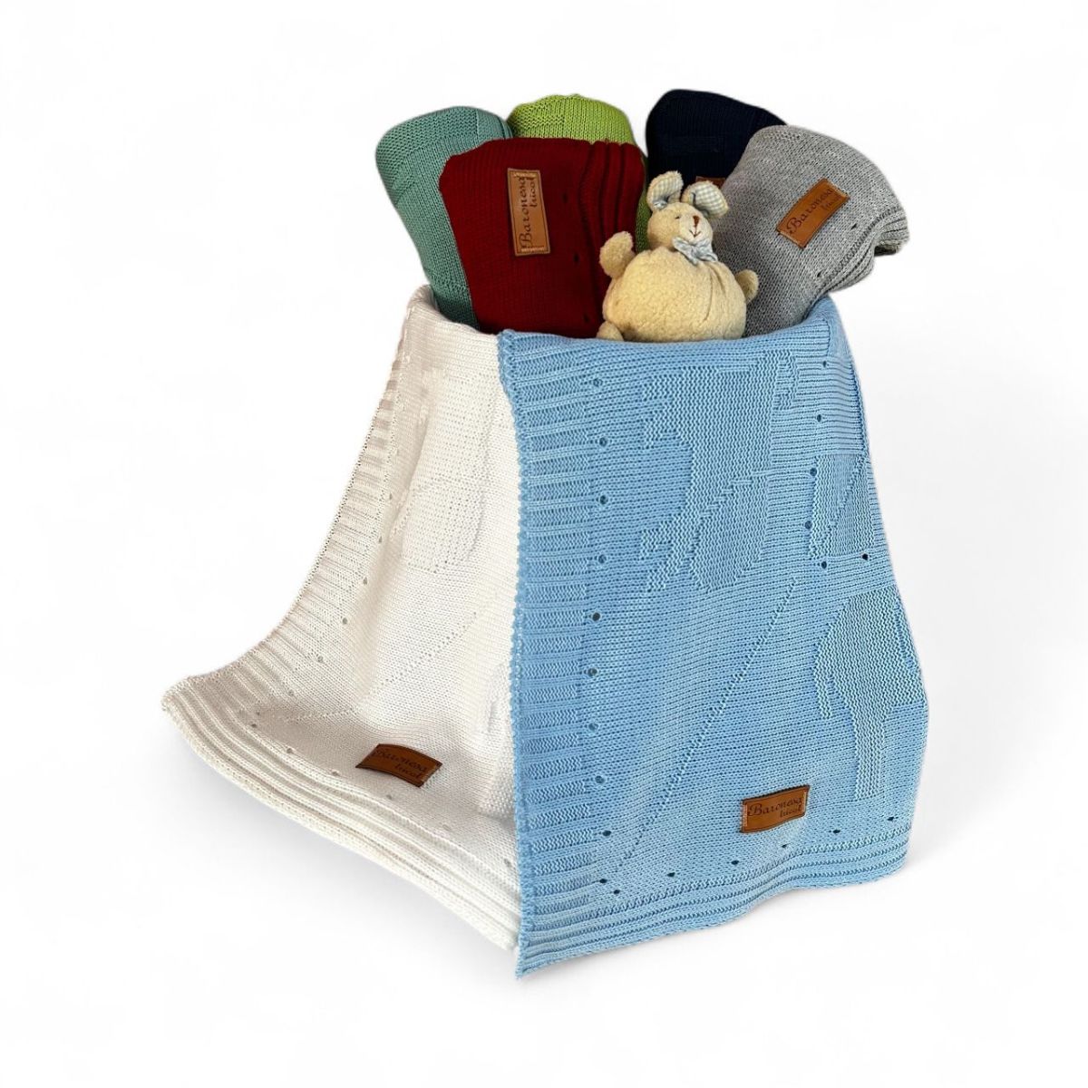 Kit 2 Mantinha de Tricô para Bebê Antialérgica