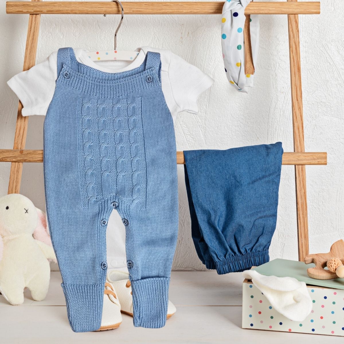 Jardineira Bebê Tricot Macacão Infantil Menina