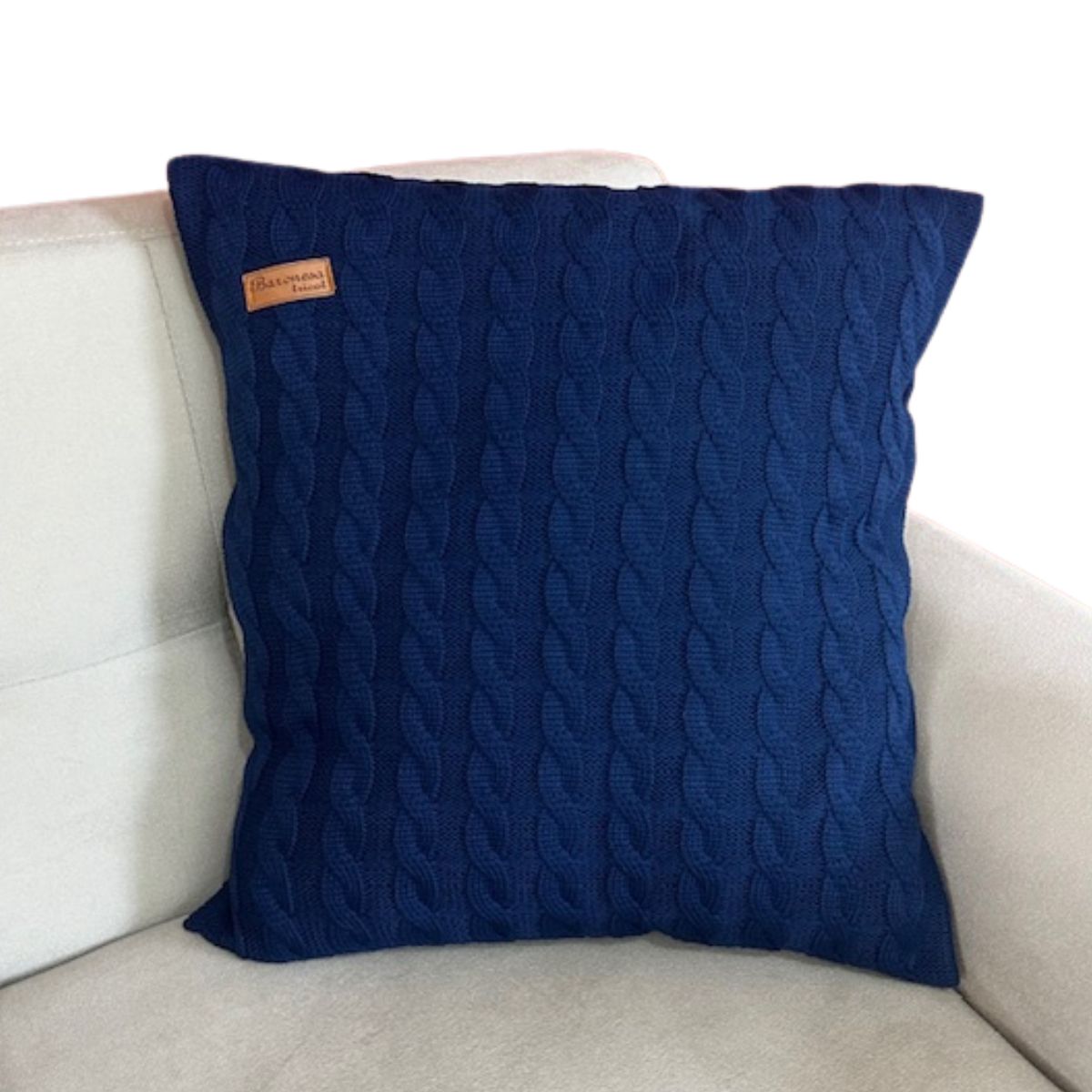 Capa de Almofada Tricô Decorativa 45x45 Luxo Trança