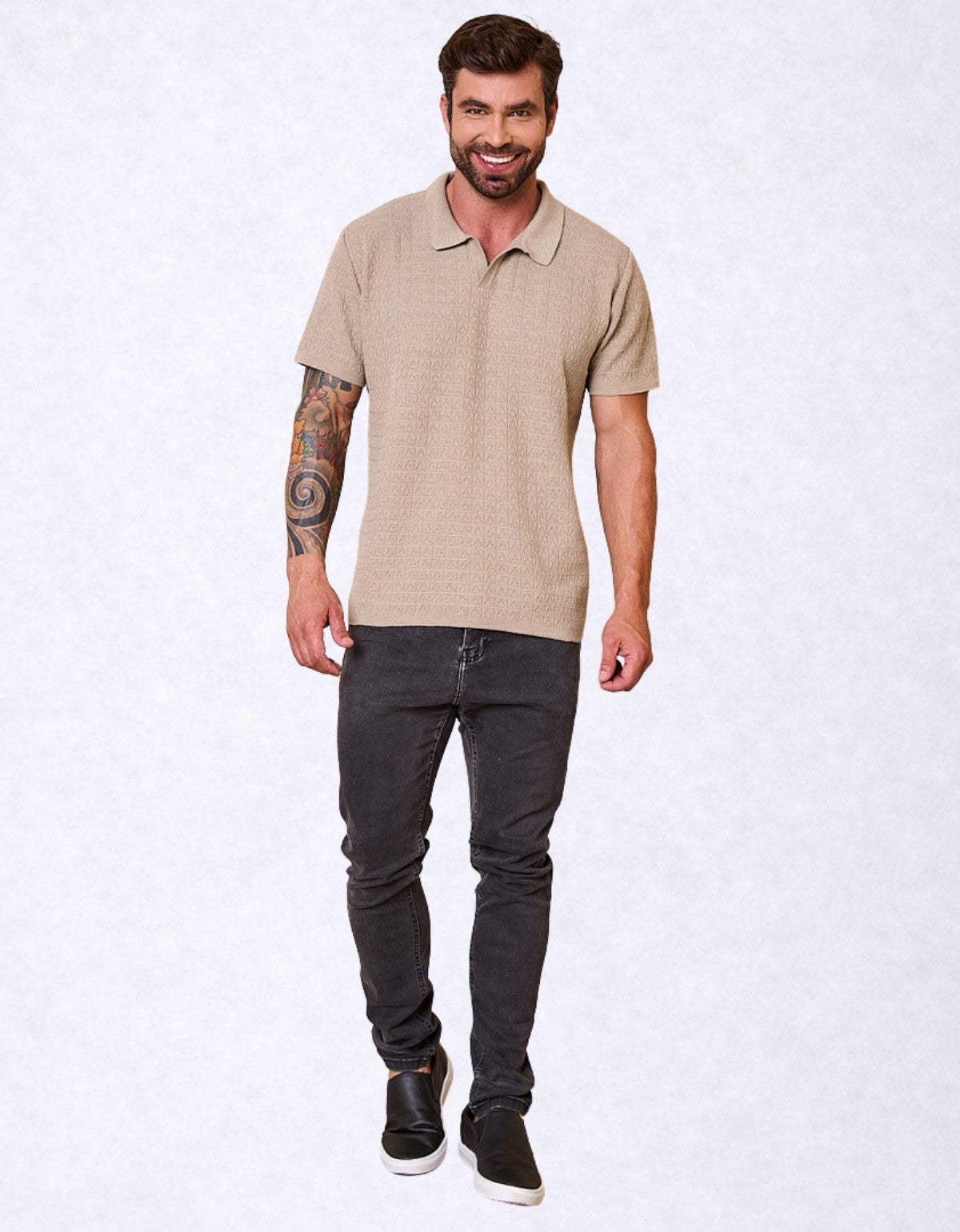 Camisa Masculina Polo Texturizada  Premium