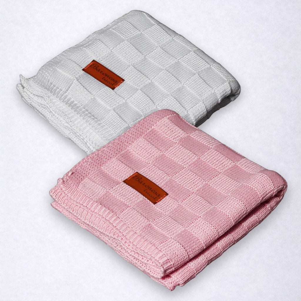 Kit 2 Manta de Bebê Tricô Direito e Avesso