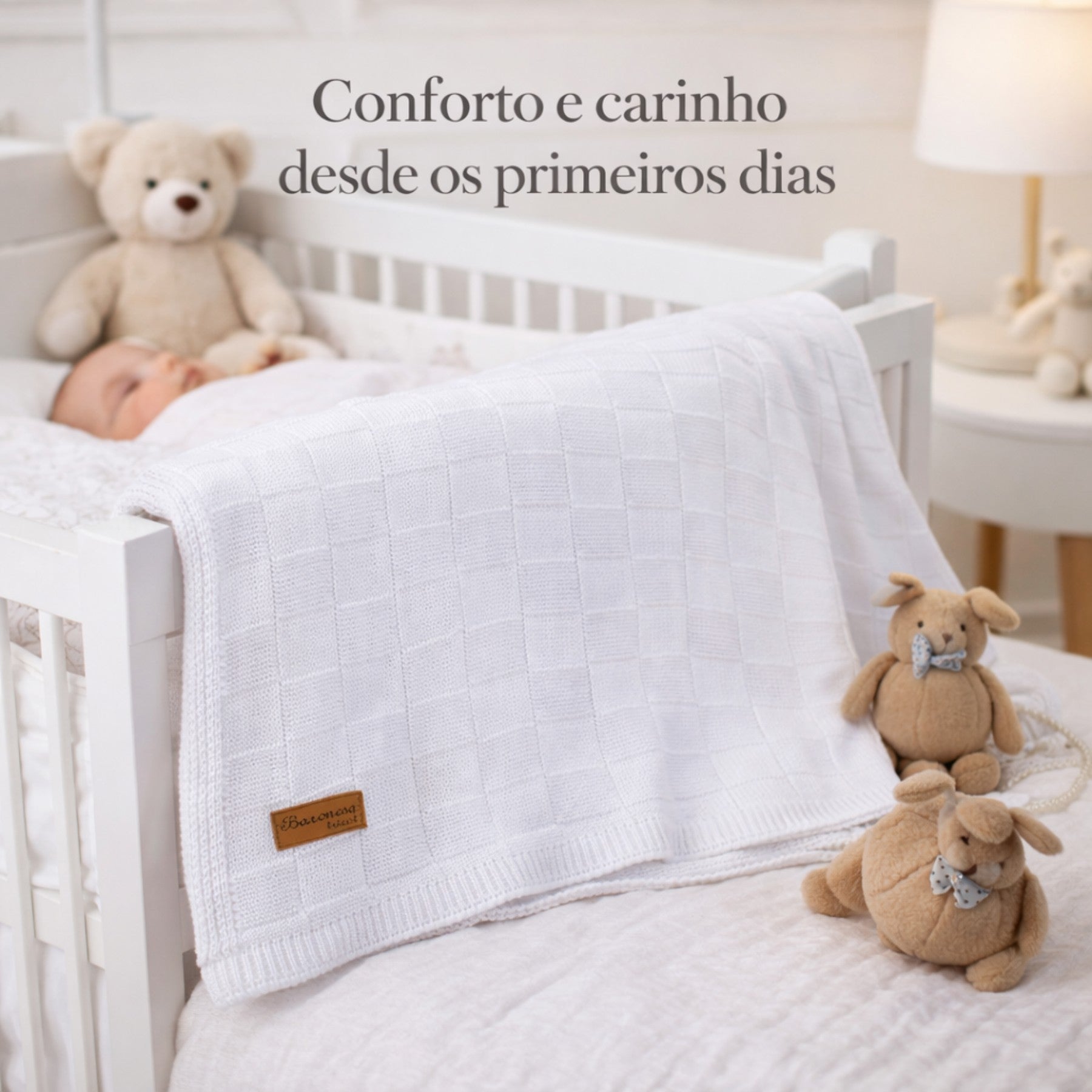 Kit 2 Manta de Bebê Tricô Direito e Avesso