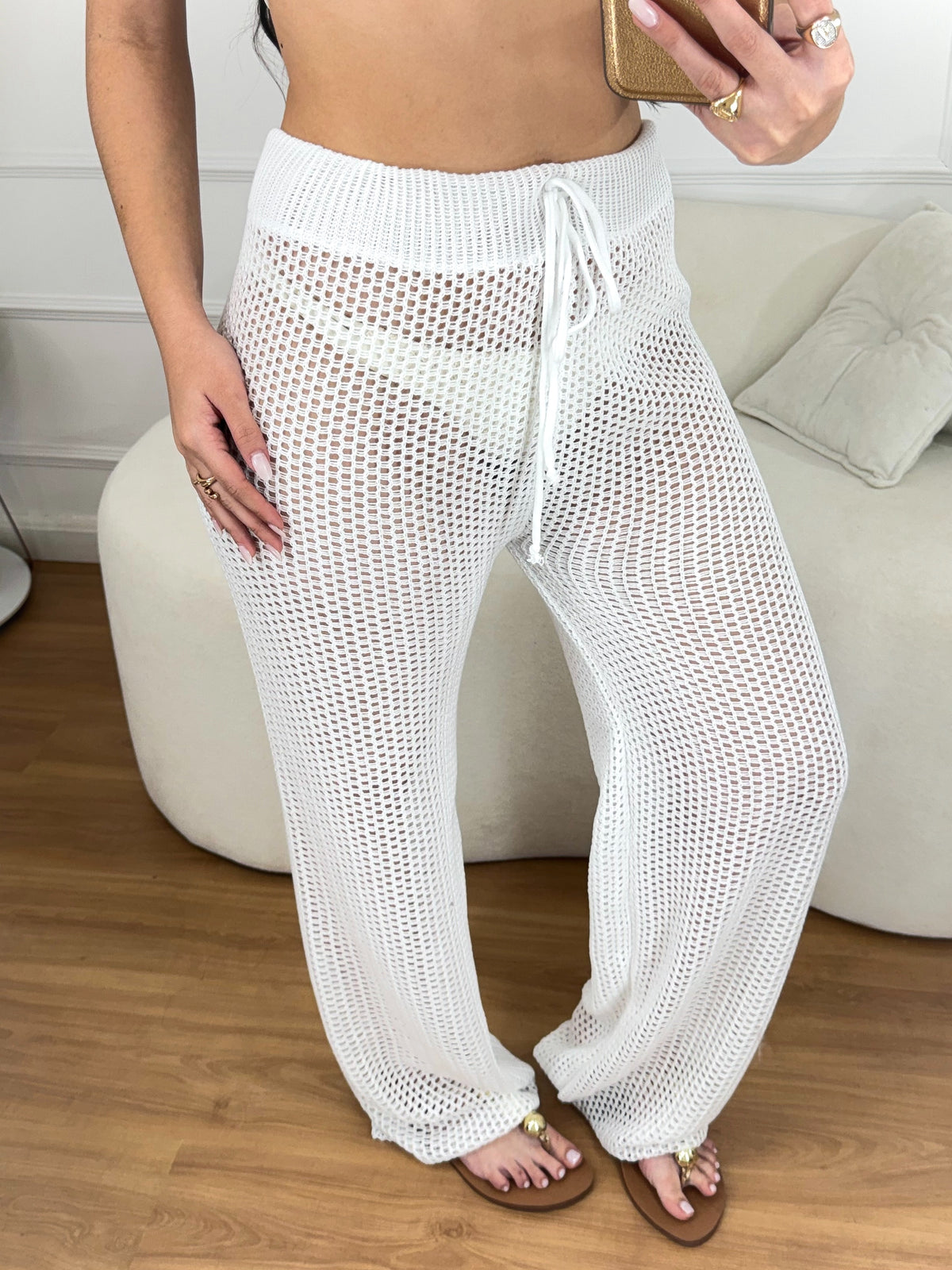 Calça Pantalona Saída de Praia Feminina