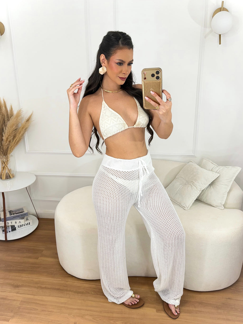 Calça Pantalona Saída de Praia Feminina