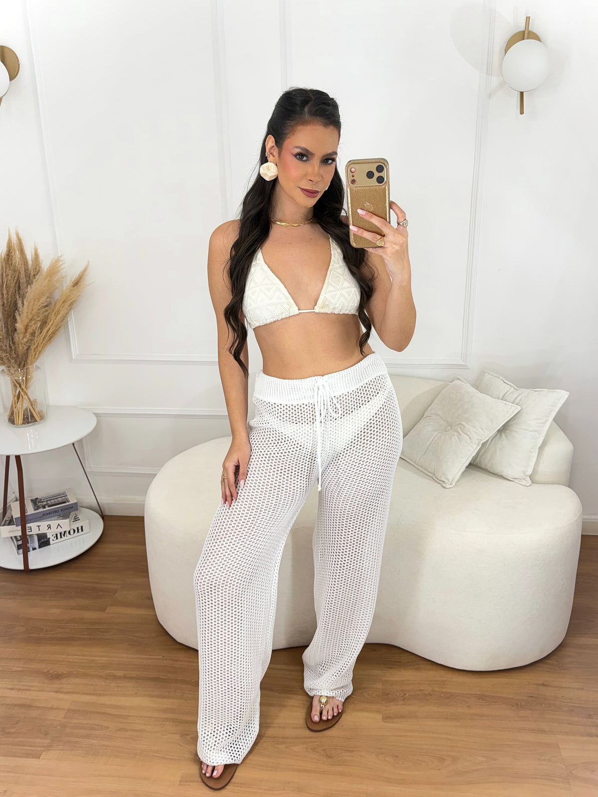 Calça Pantalona Saída de Praia Feminina
