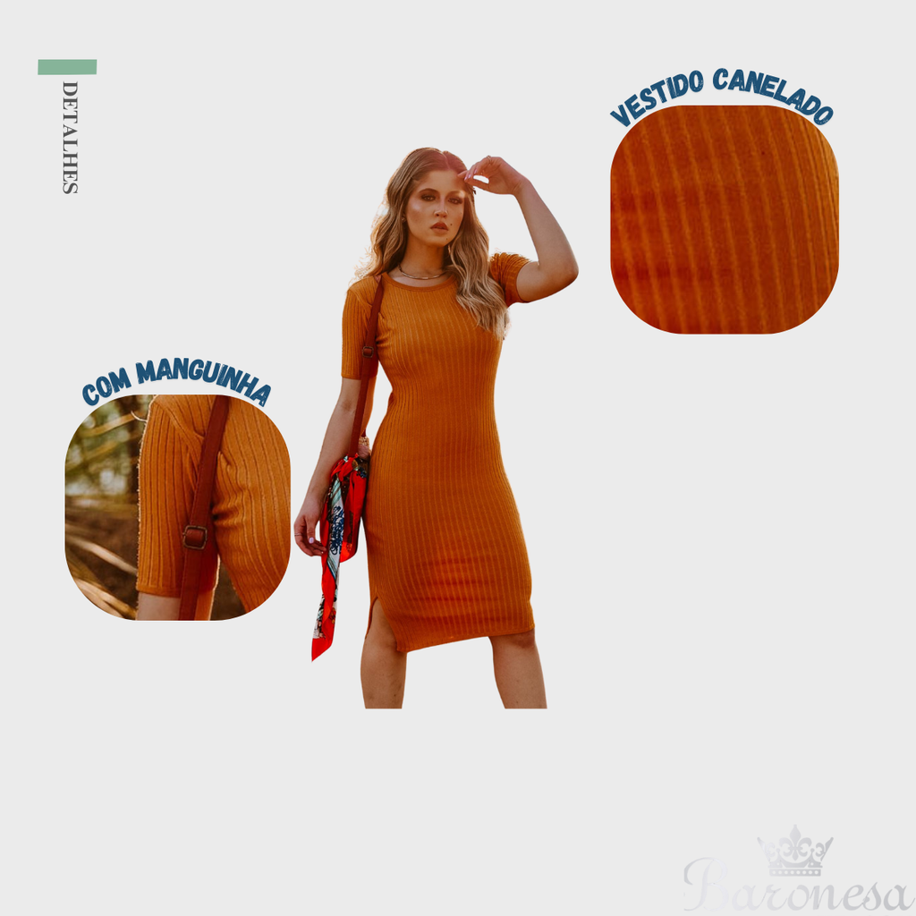 Vestido Midi Feminino Tubinho Manguinha Modal Evangélica