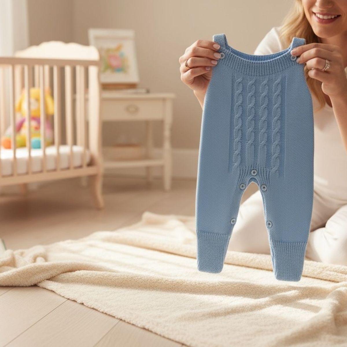 Jardineira Bebê Tricot Macacão Infantil Menina