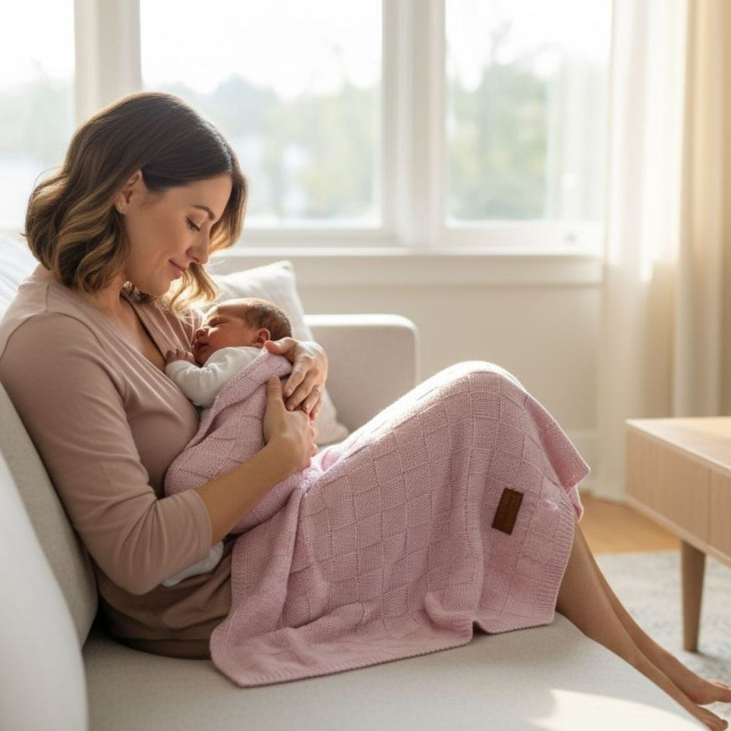 Kit 2 Manta de Bebê Tricô Direito e Avesso