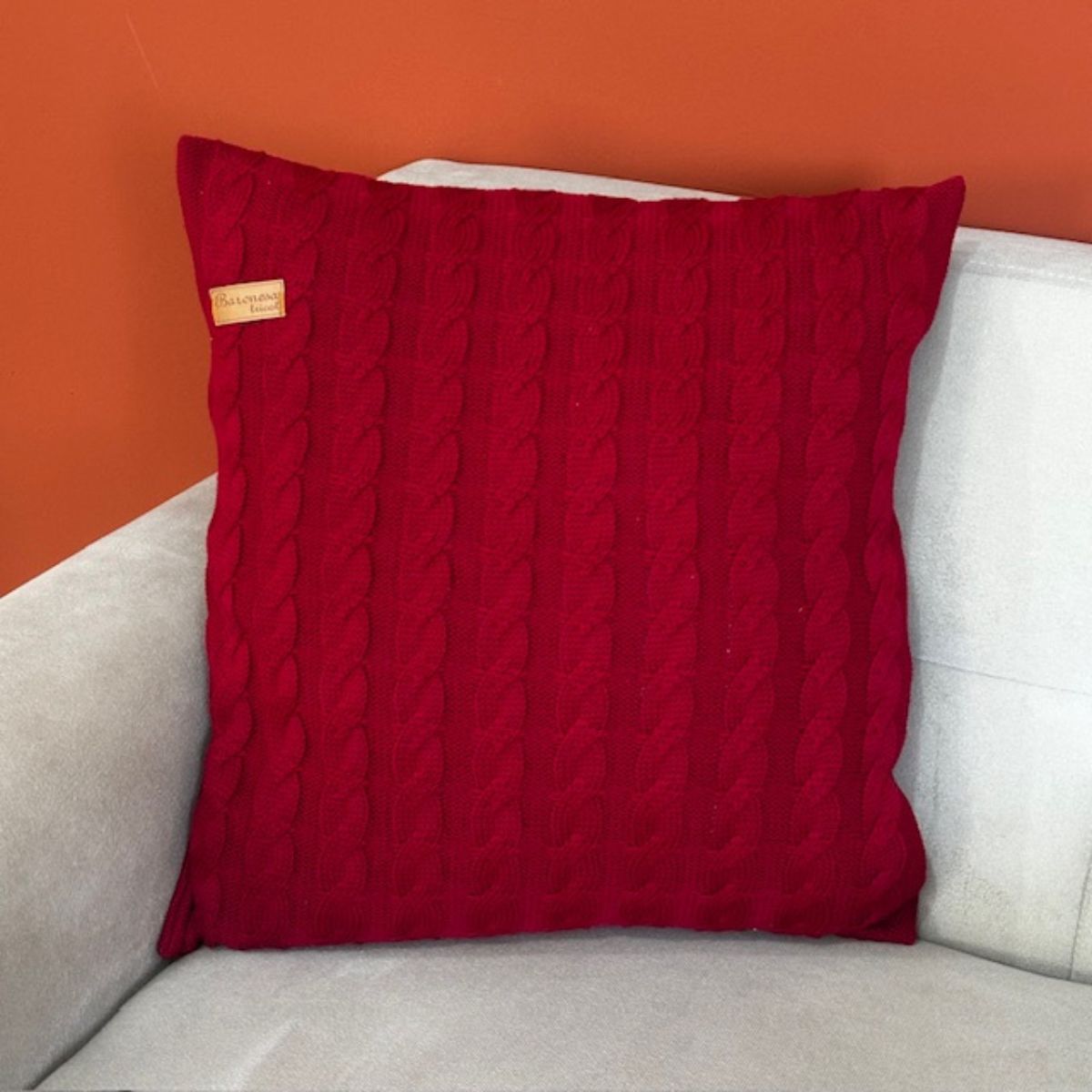 Capa de Almofada Tricô Decorativa 45x45 Luxo Trança