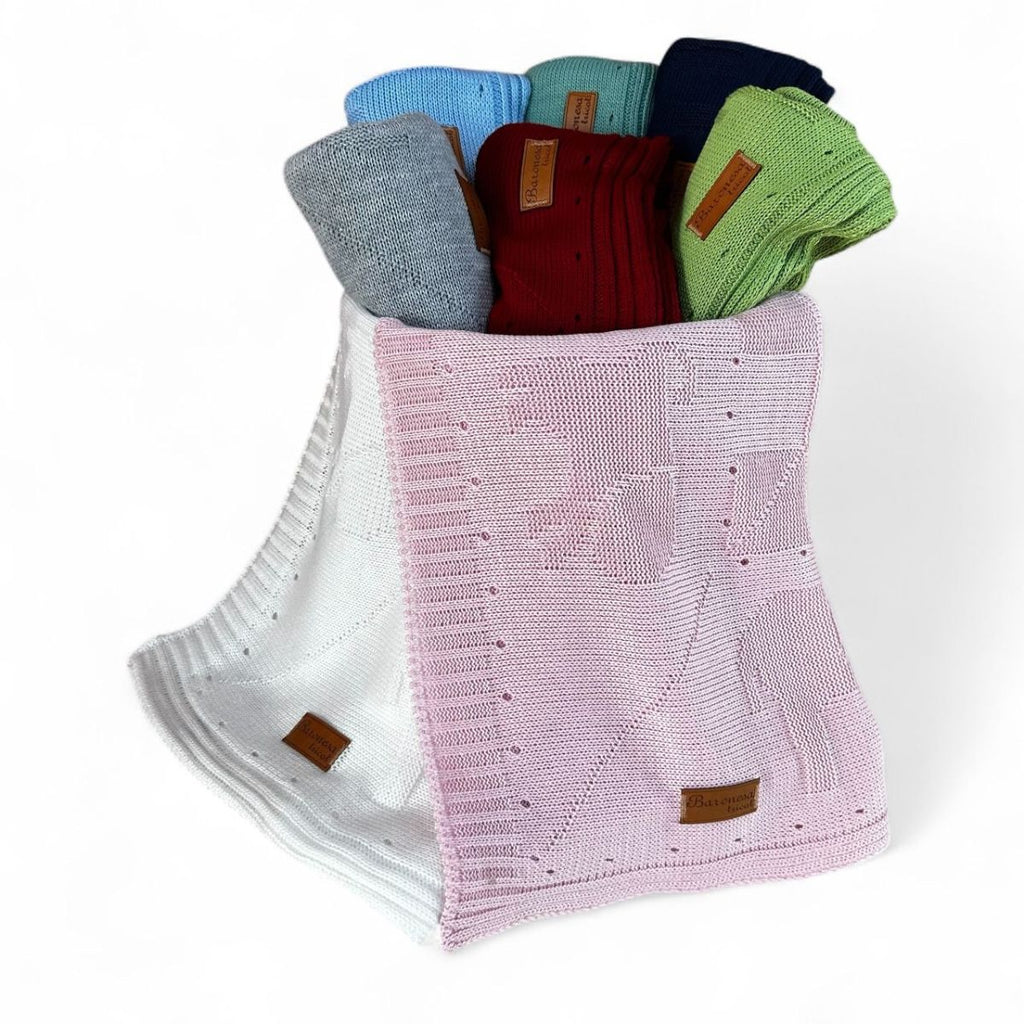 Kit 2 Mantinha de Tricô para Bebê Antialérgica