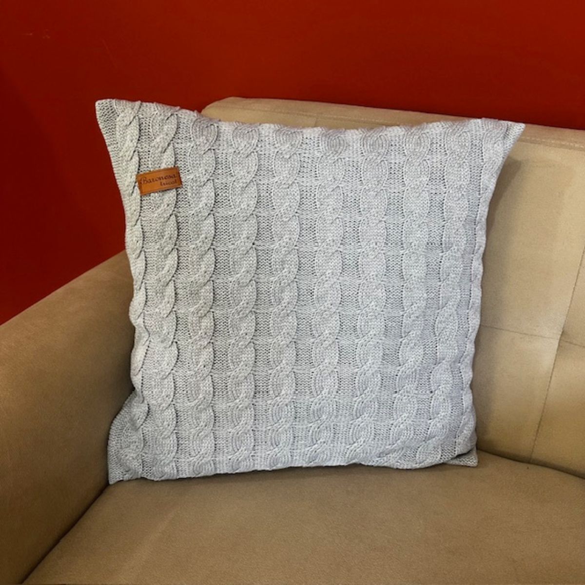 Capa de Almofada Tricô Decorativa 45x45 Luxo Trança