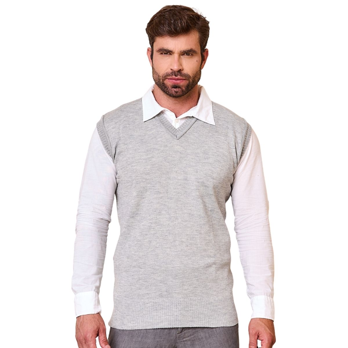 Colete Pulôver Masculino Lã Trico Frio Gola V