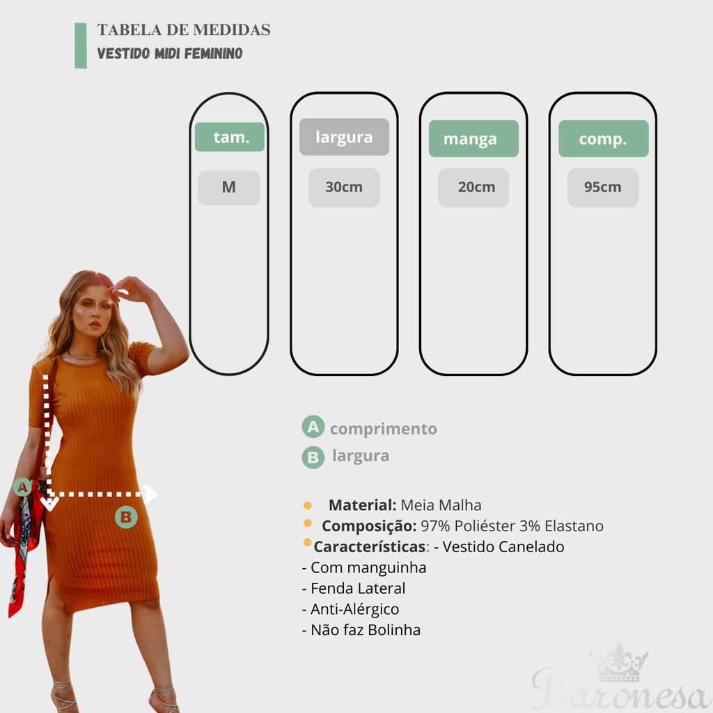 Vestido Midi Feminino Tubinho Manguinha Modal Evangélica