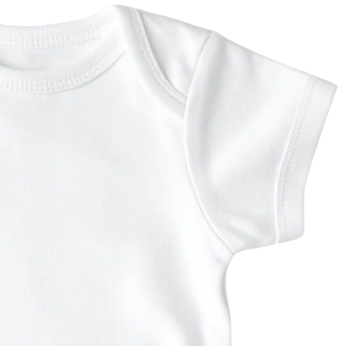 Body Bebê Branco 100% Algodão Manga Curta