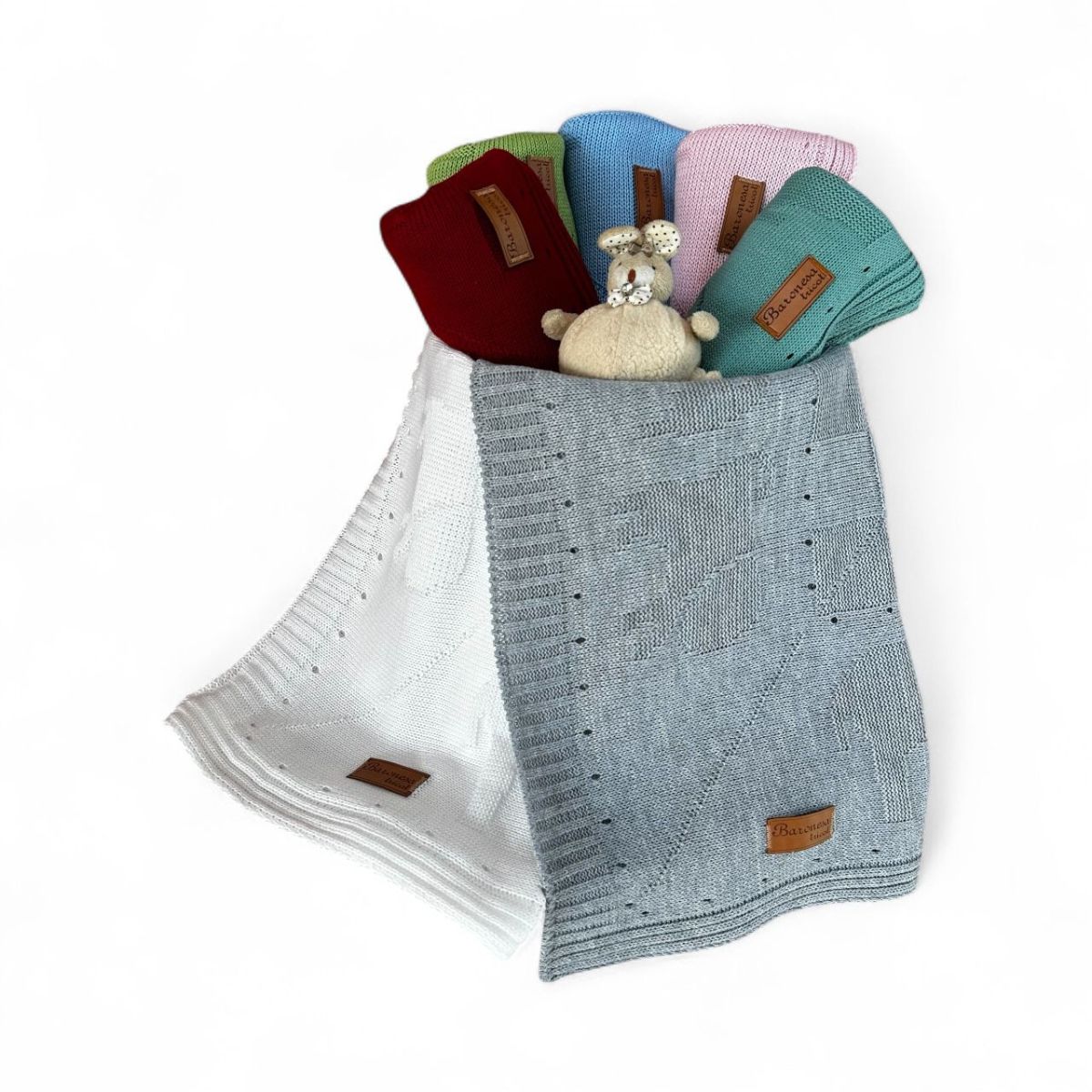 Kit 2 Mantinha de Tricô para Bebê Antialérgica