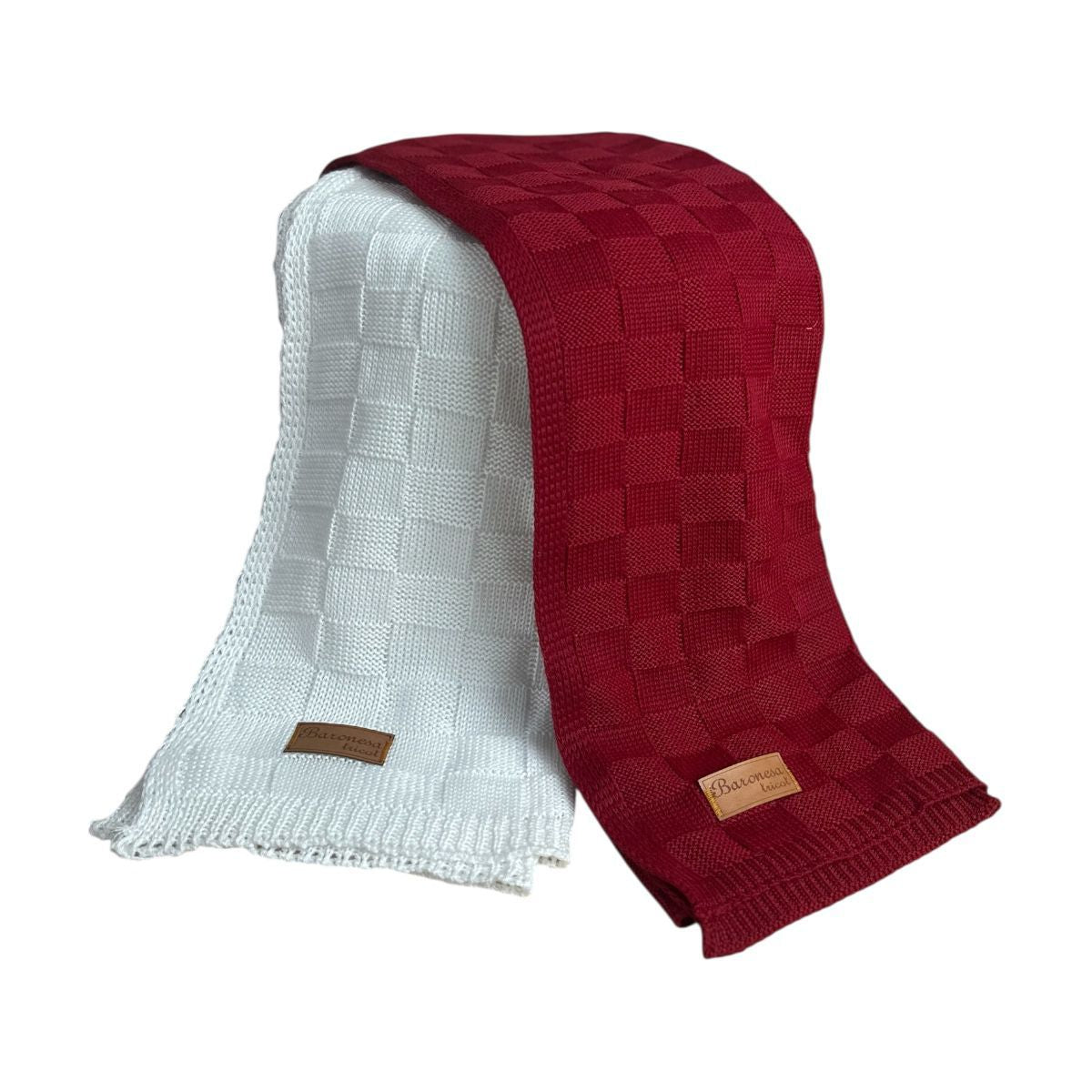 Kit 2 Manta de Bebê Tricô Direito e Avesso