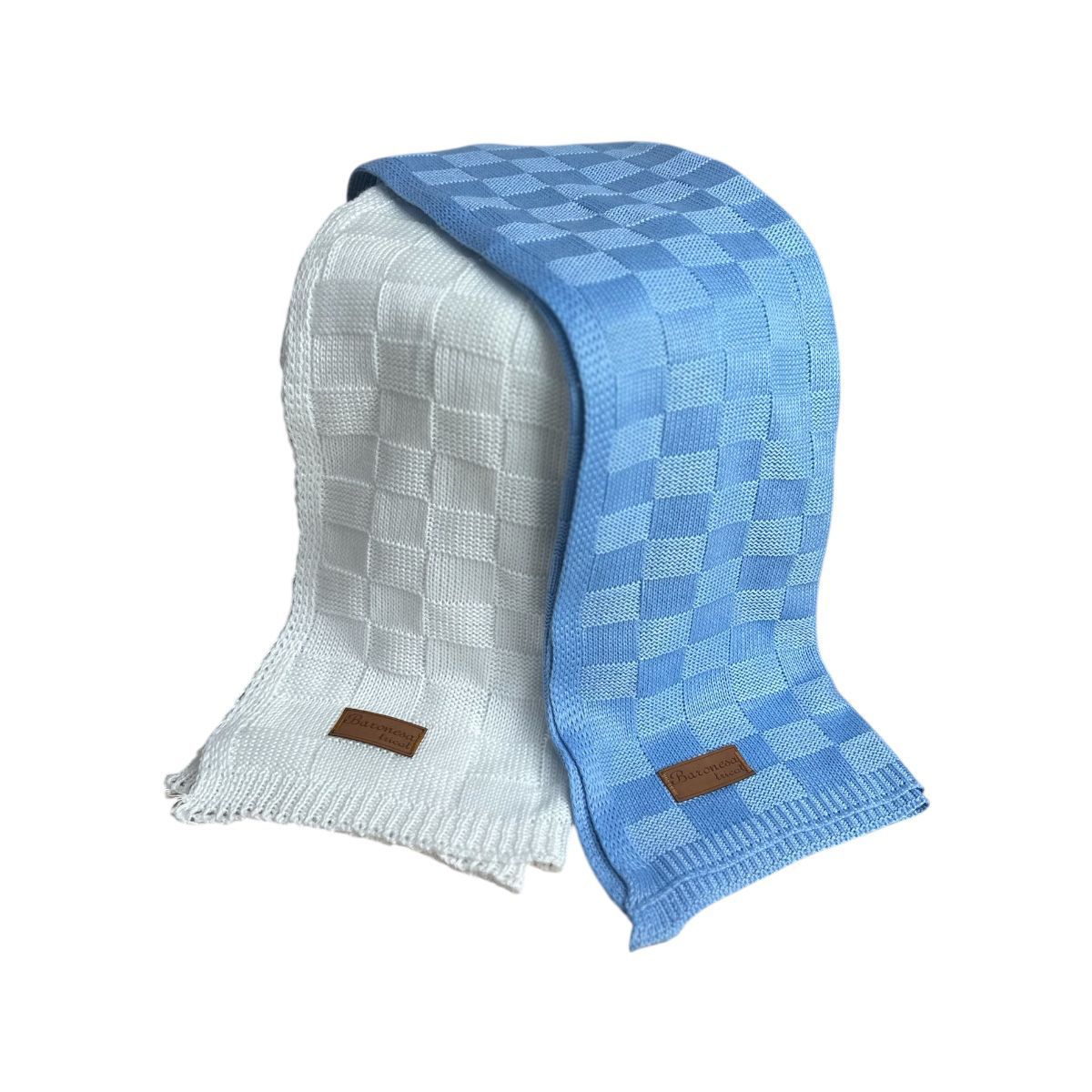 Kit 2 Manta de Bebê Tricô Direito e Avesso