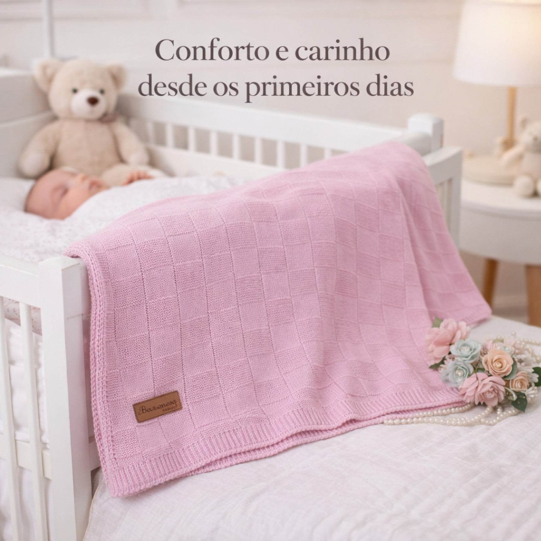 Manta de Tricot para Bebê Recem Nascido DA