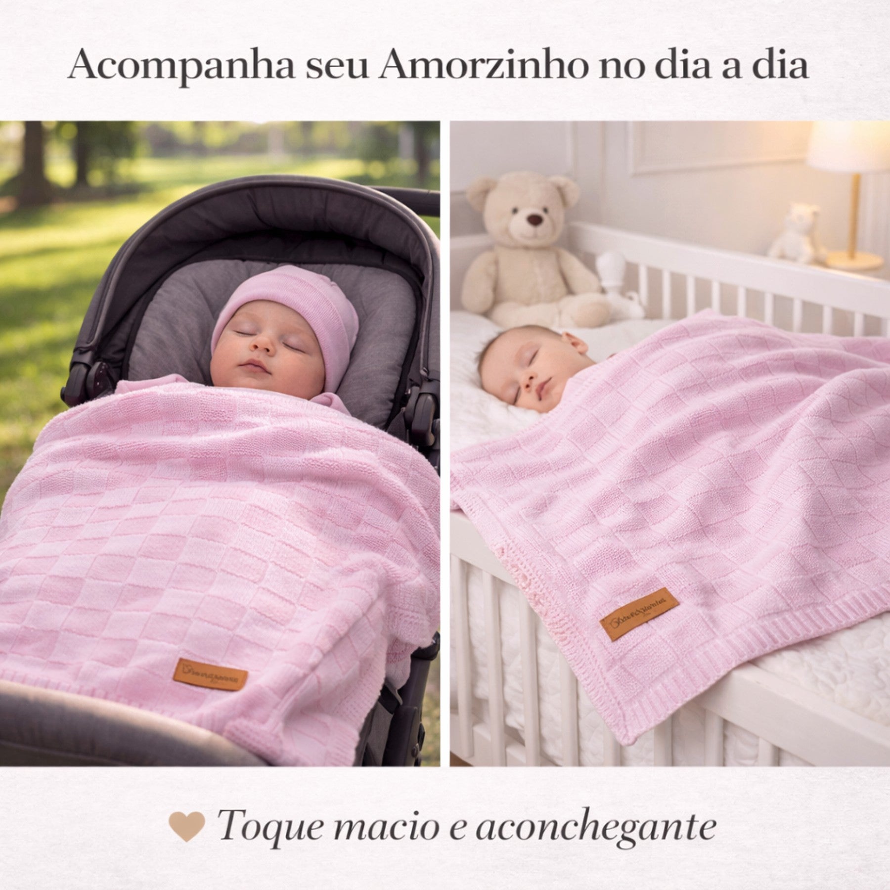 Manta de Tricot para Bebê Recem Nascido DA