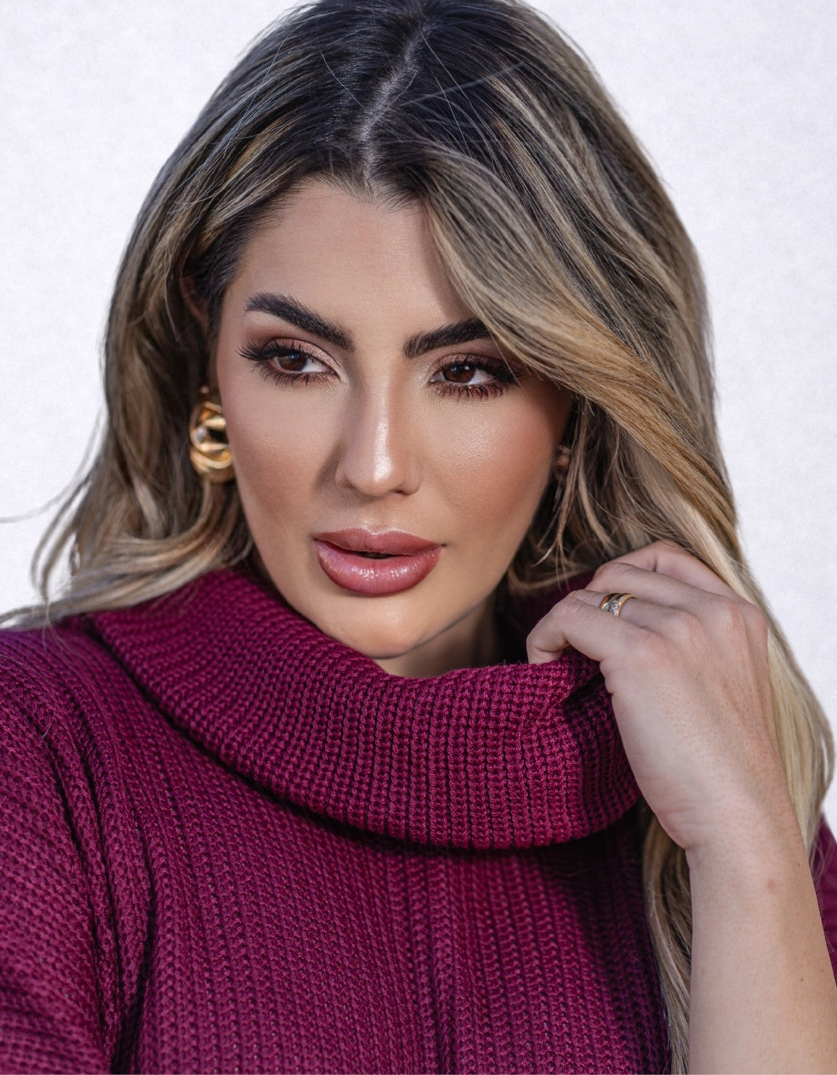 Blusa Feminina Elegante Gola Boba