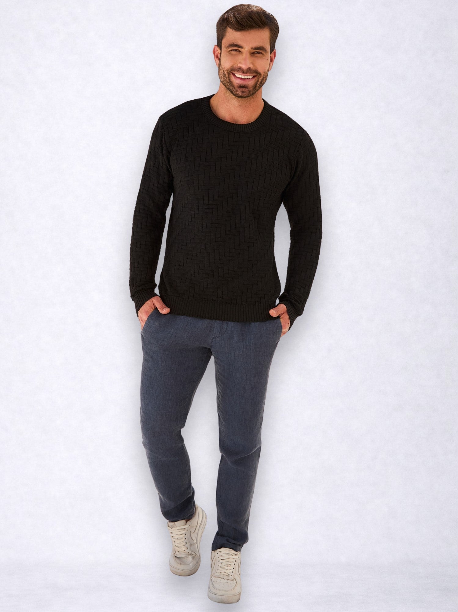 Suéter Masculino Tricot Texturizado Premium
