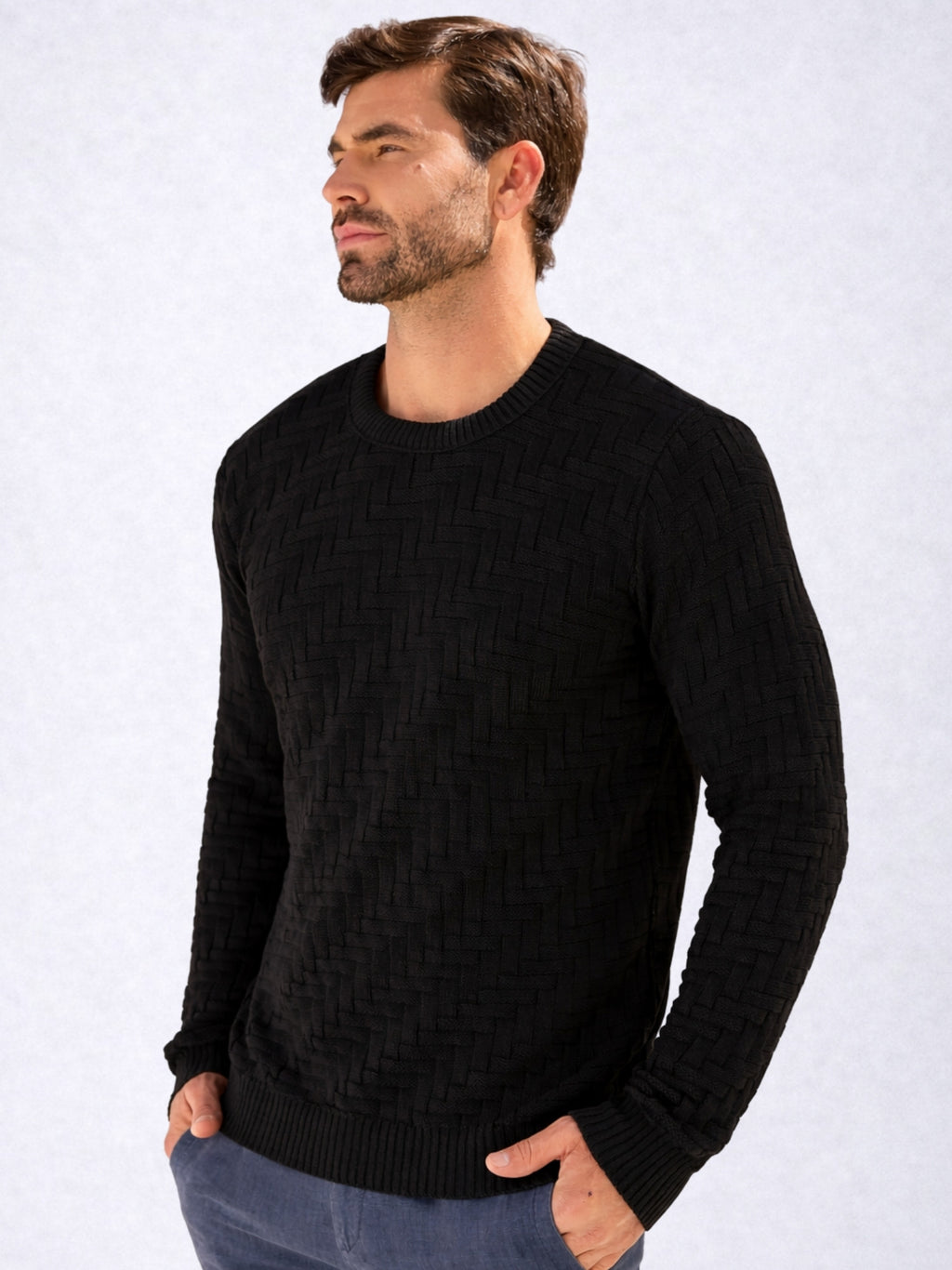 Suéter Masculino Tricot Texturizado Premium