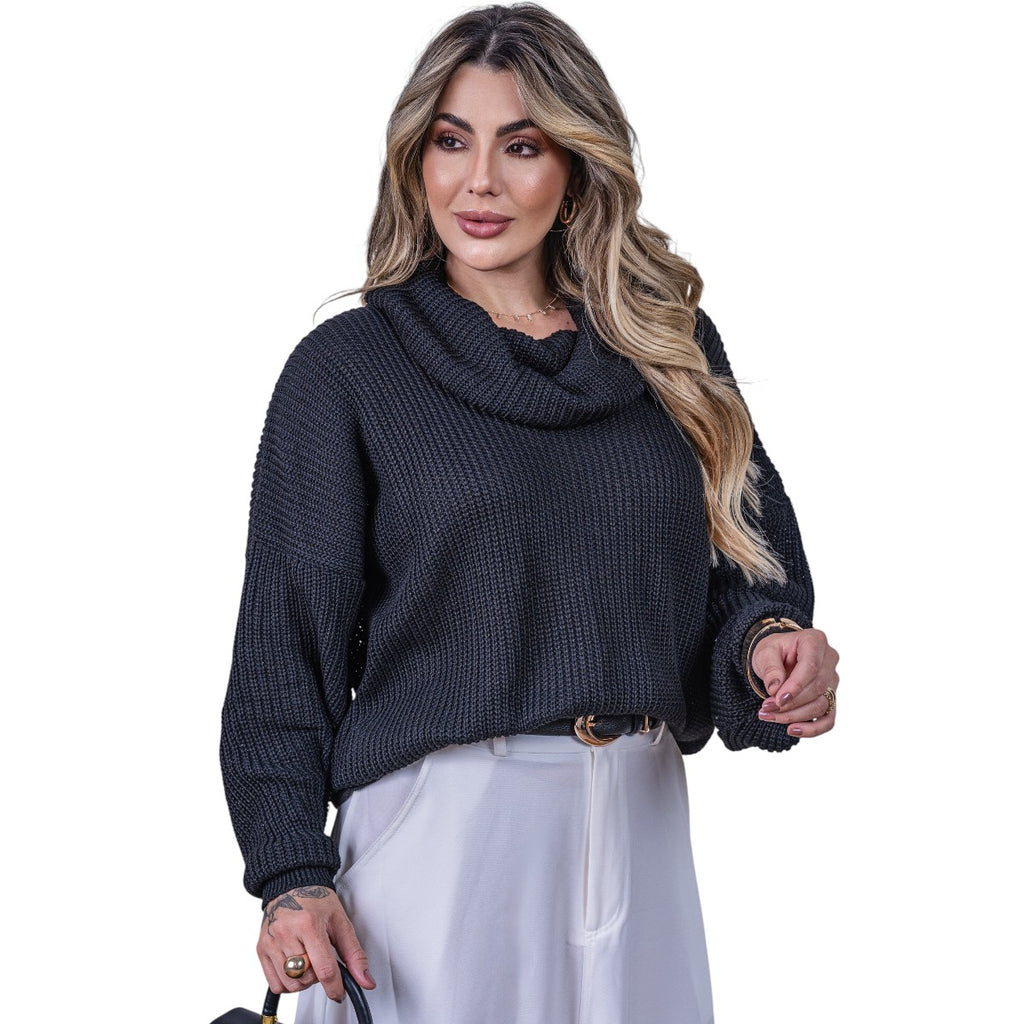 Blusa Feminina Elegante Gola Boba