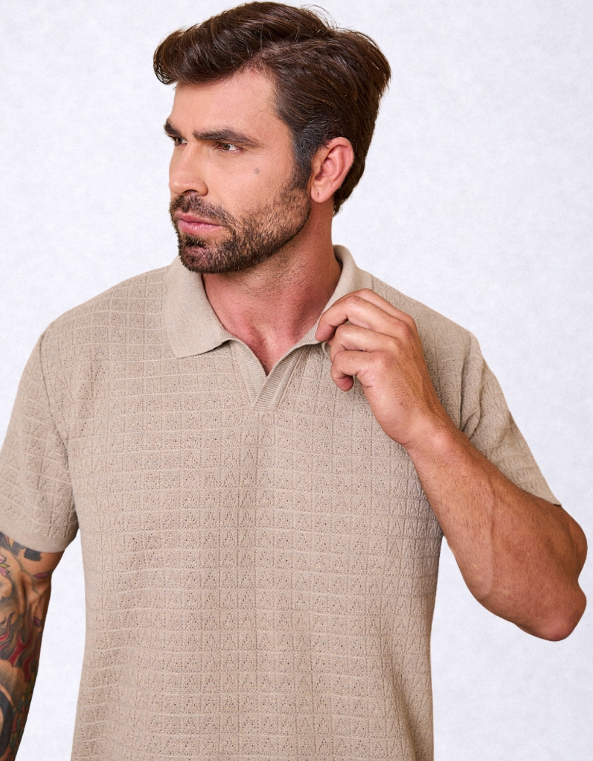 Camisa Masculina Polo Texturizada  Premium