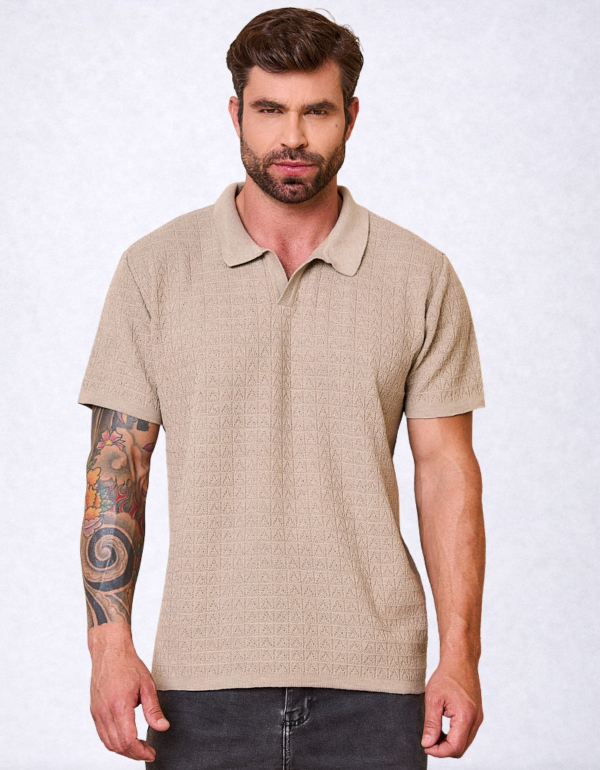 Camisa Masculina Polo Texturizada  Premium