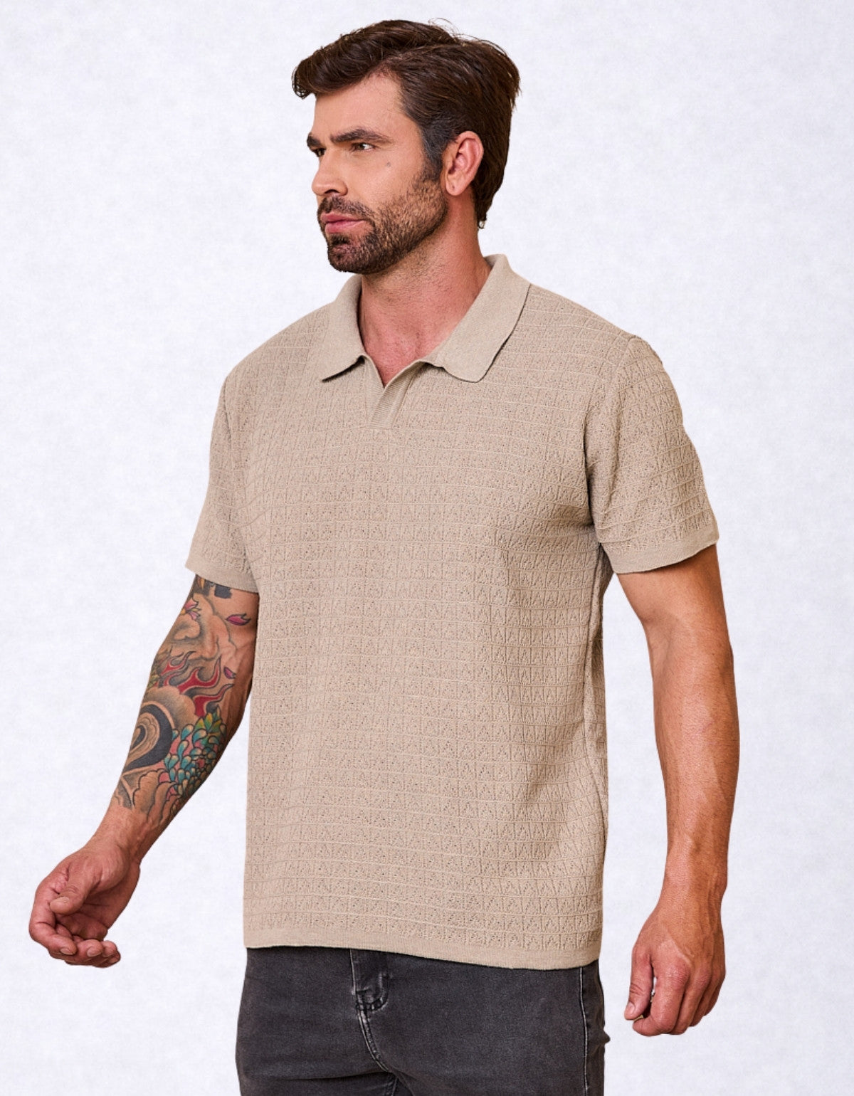 Camisa Masculina Polo Texturizada  Premium