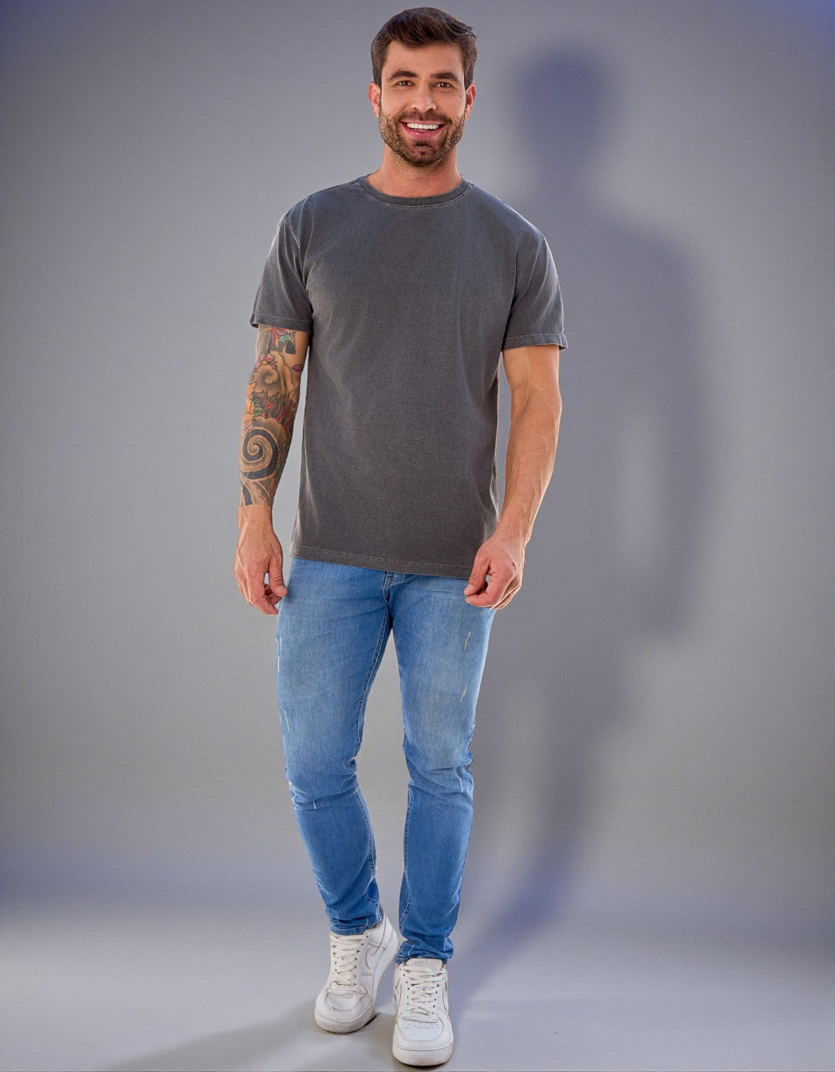 Camiseta Masculina Básica Algodão Estonada