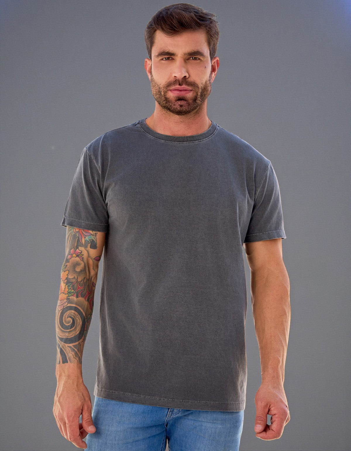 Camiseta Masculina Básica Algodão Estonada
