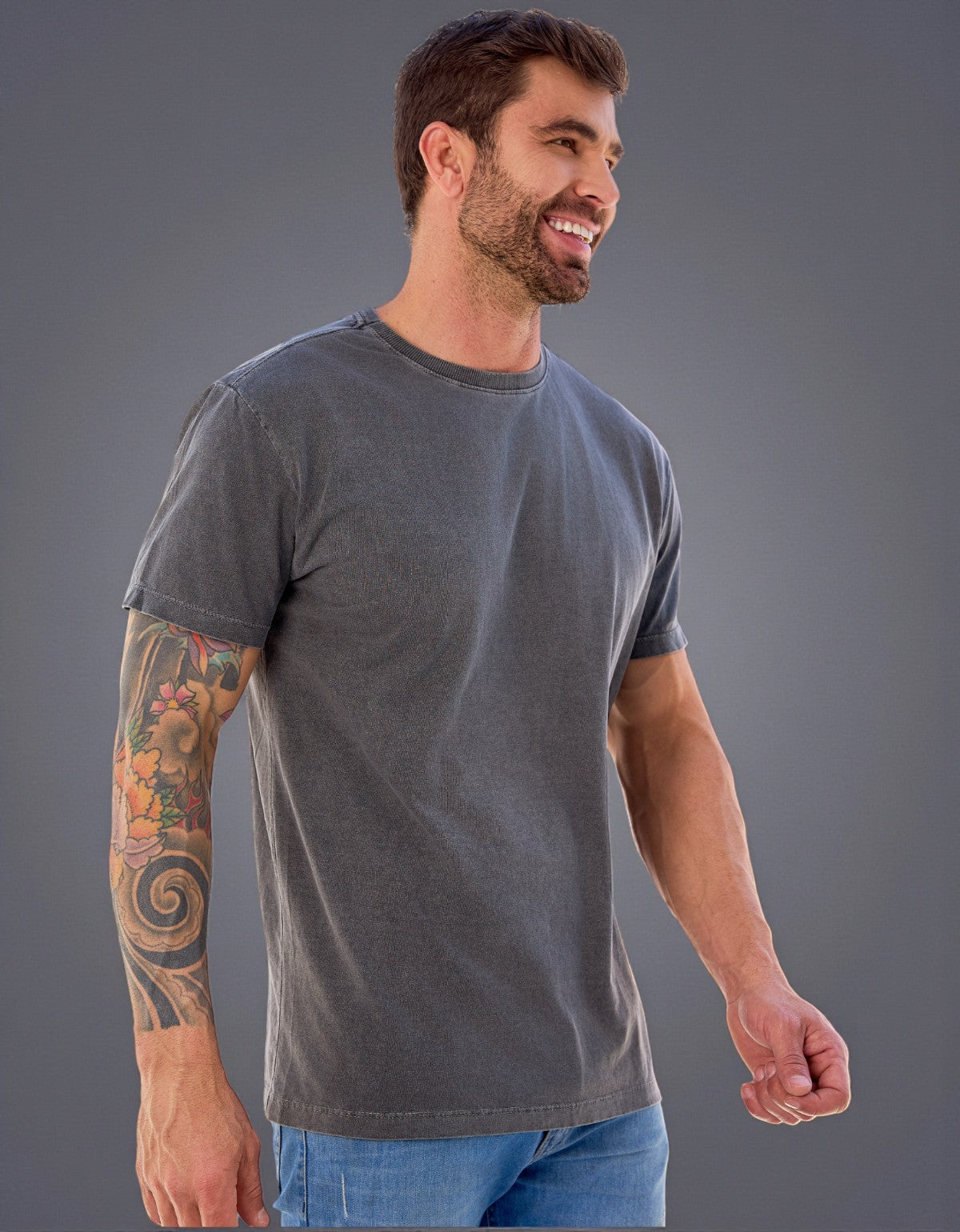 Camiseta Masculina Básica Algodão Estonada