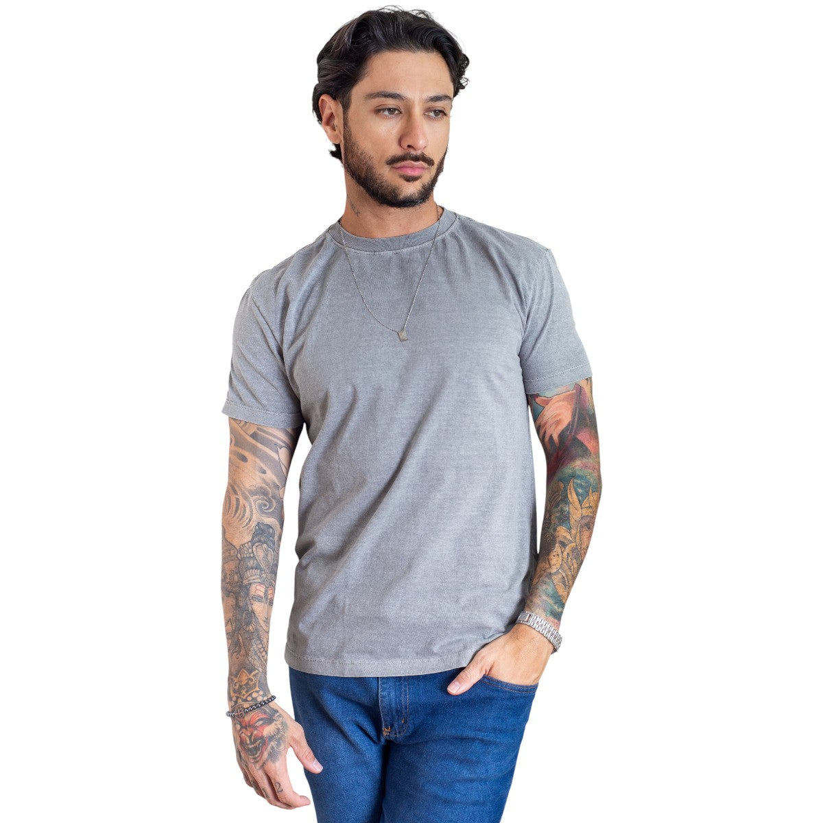 Camiseta Masculina Básica Algodão Estonada