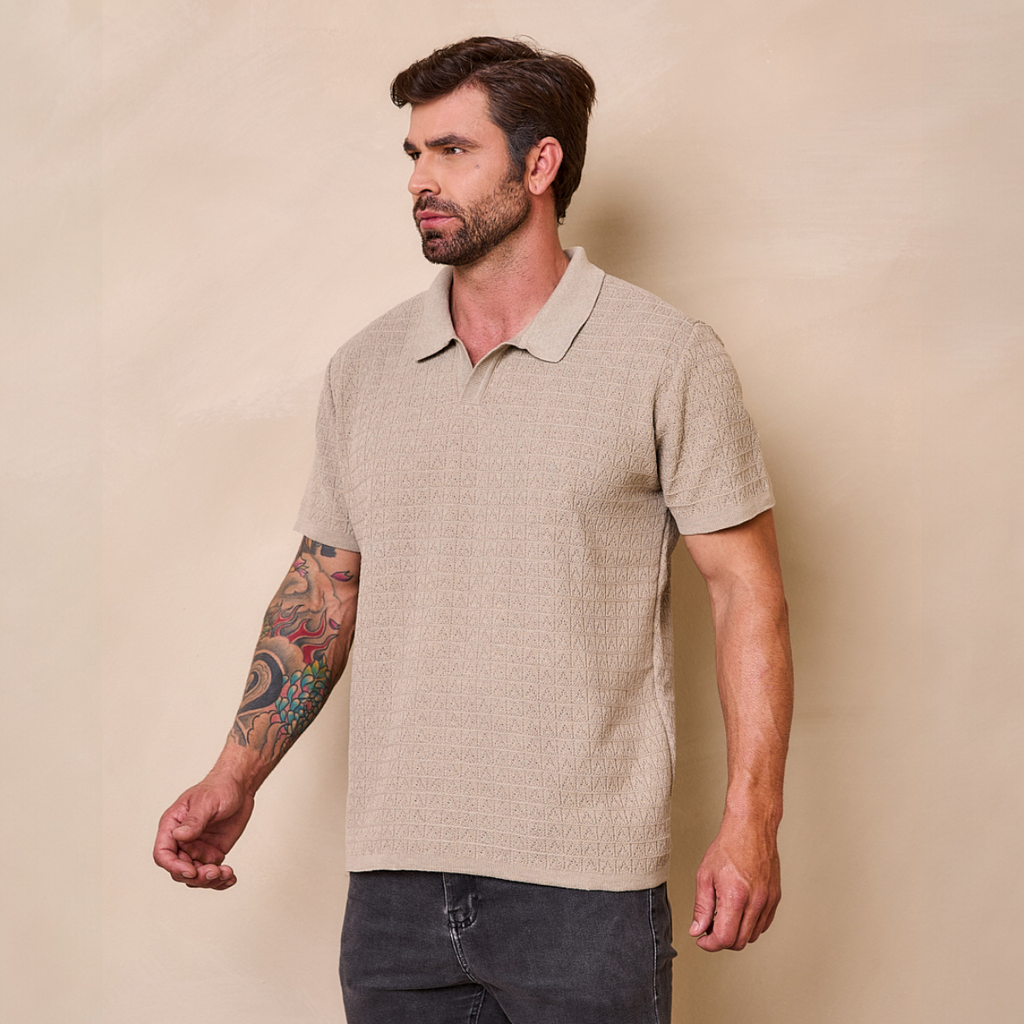 Camiseta Masculina Polo Tricô