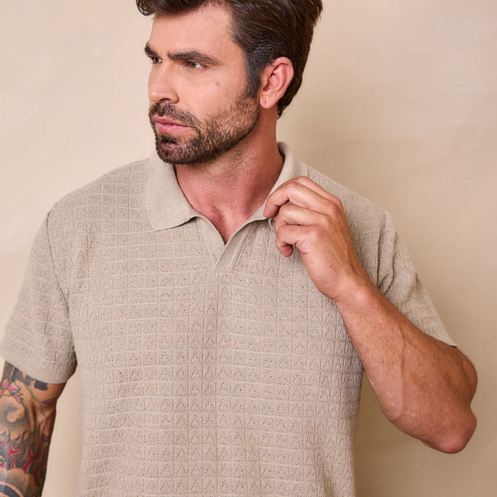 Camiseta Masculina Polo Tricô