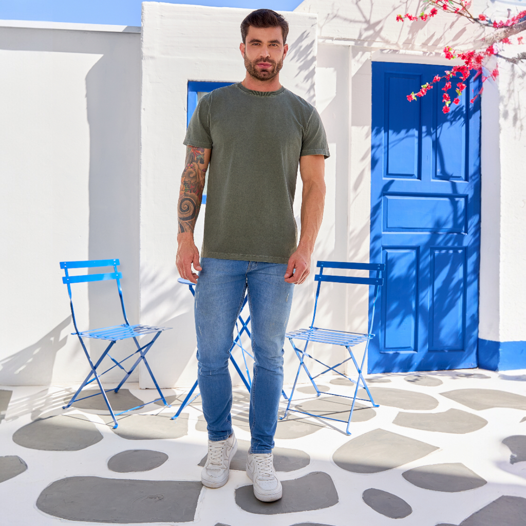 Camiseta Masculina Básica Algodão Estonada