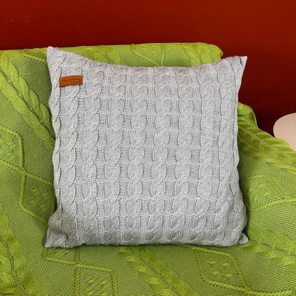 Capa de Almofada Tricô Decorativa 45x45 Luxo Trança