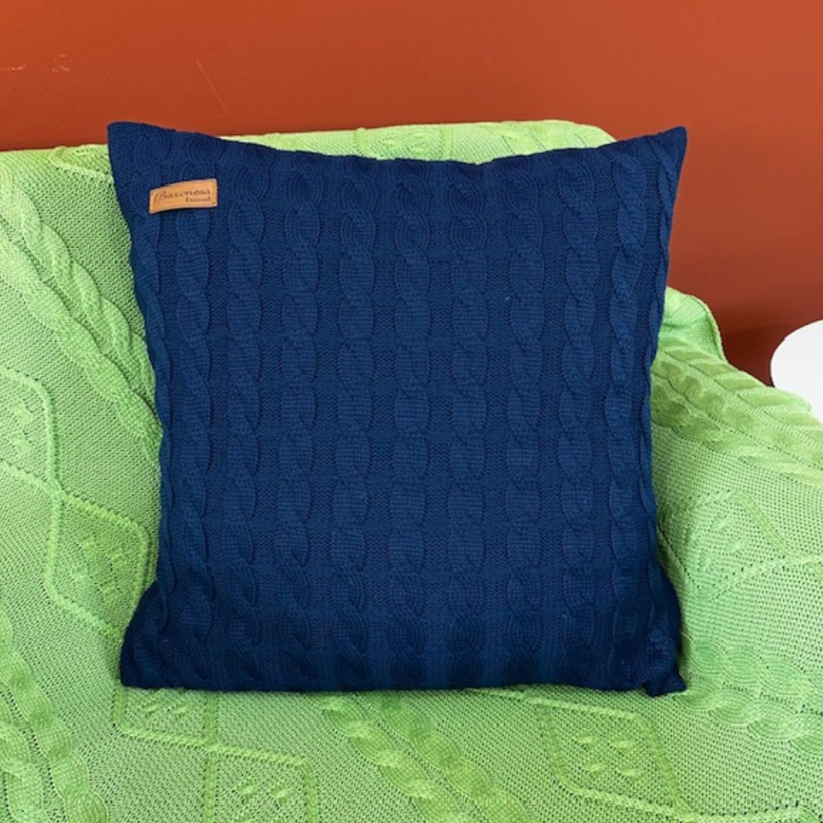 Capa de Almofada Tricô Decorativa 45x45 Luxo Trança