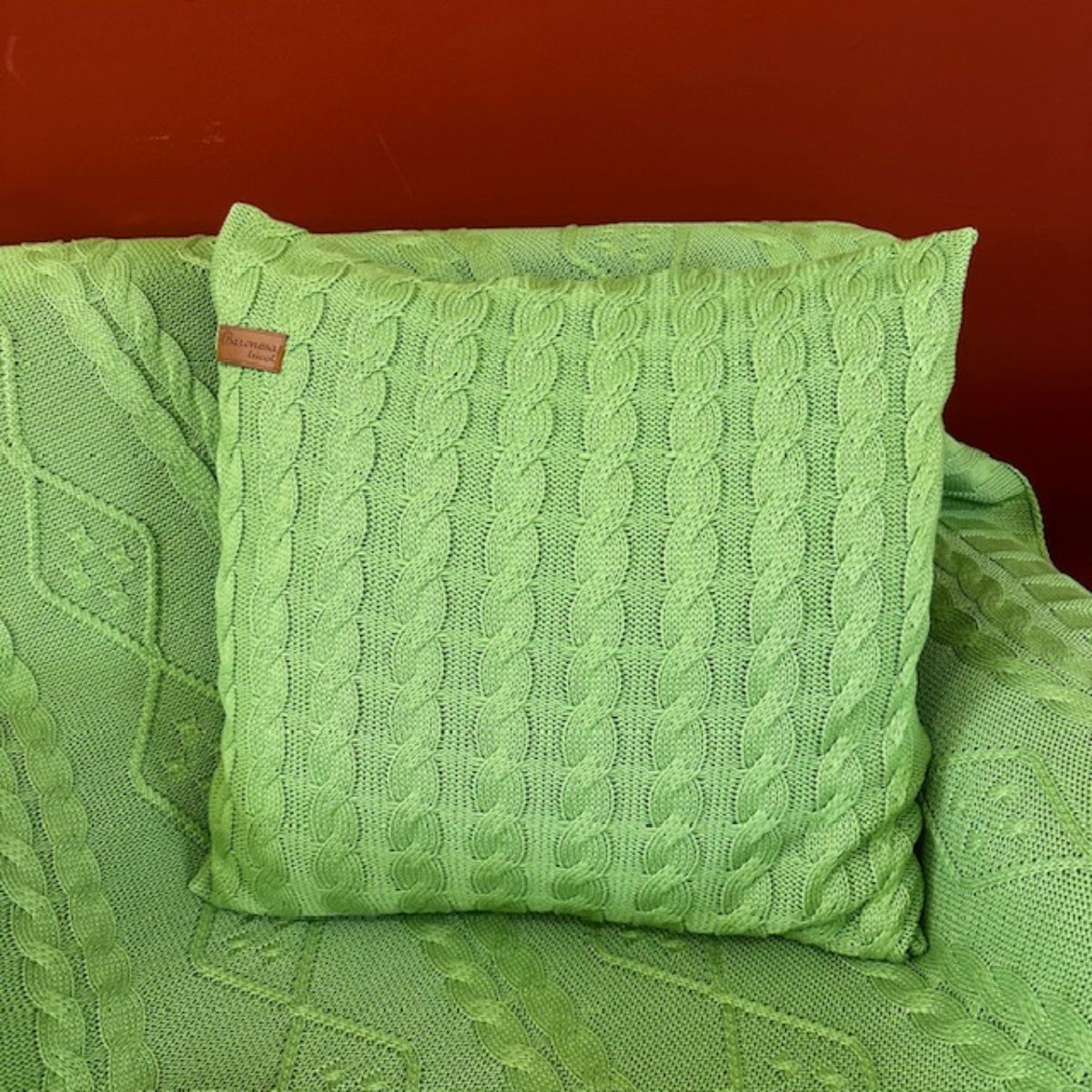 Capa de Almofada Tricô Decorativa 45x45 Luxo Trança