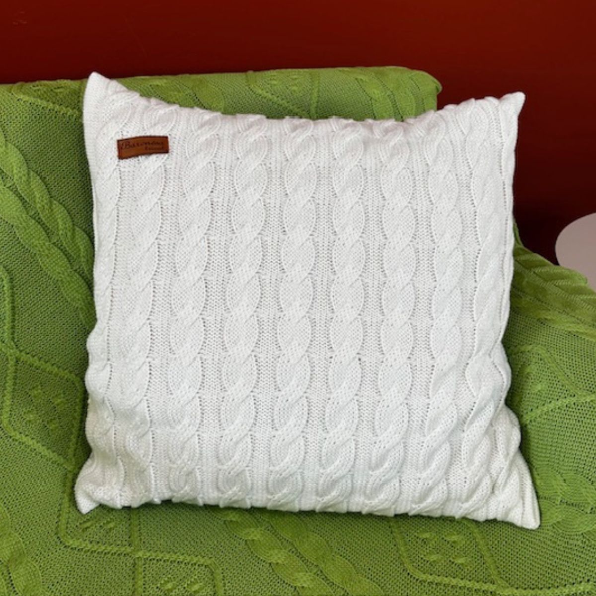 Capa de Almofada Tricô Decorativa 45x45 Luxo Trança