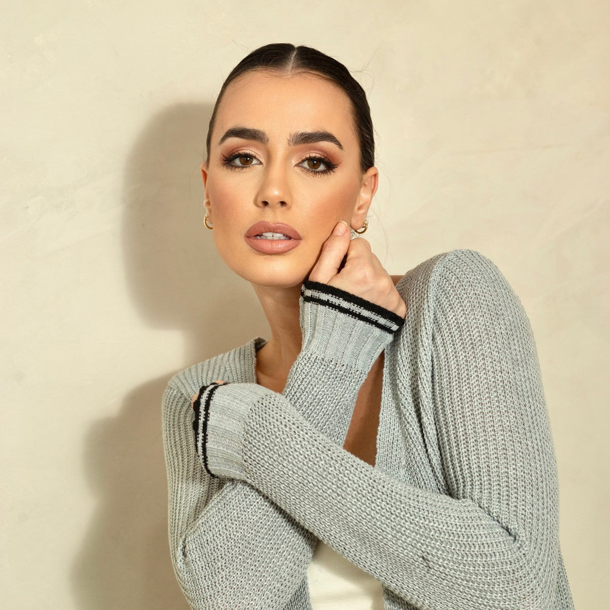 Cardigã De Trança Trico Tricot Manga Inverno