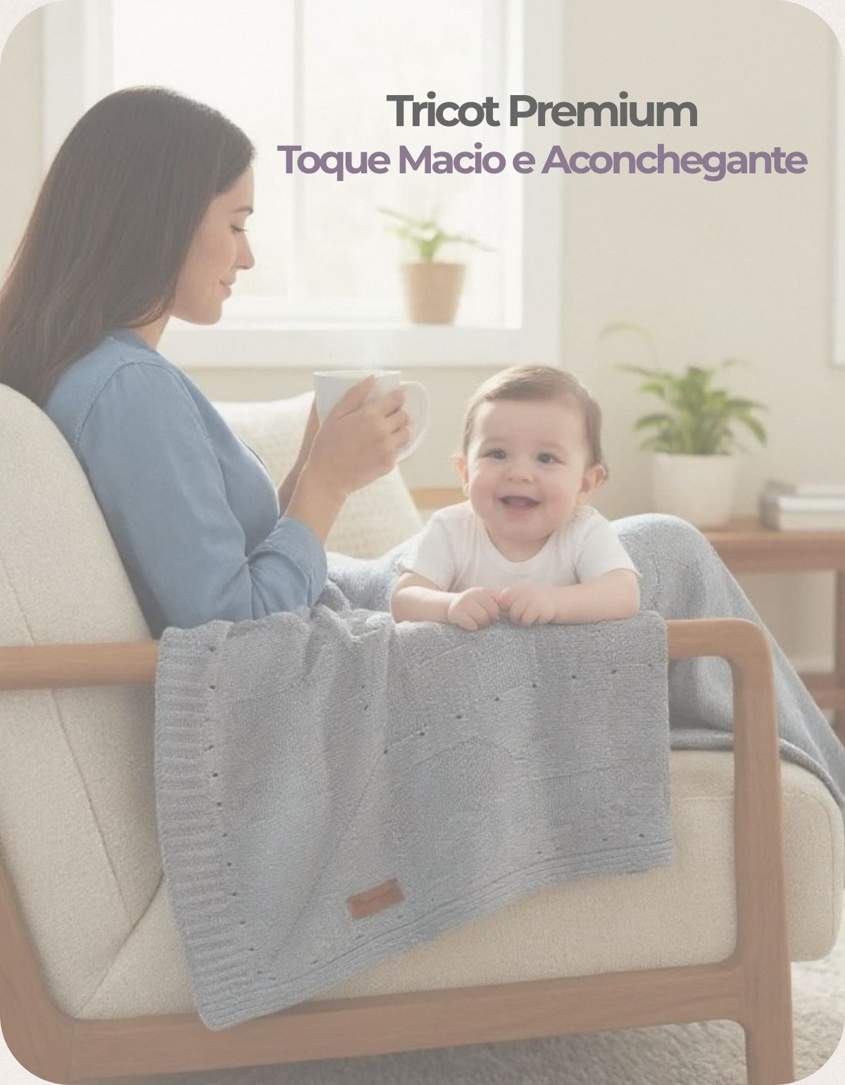 Mantinha de Tricô Bebê Conforto Bichinho