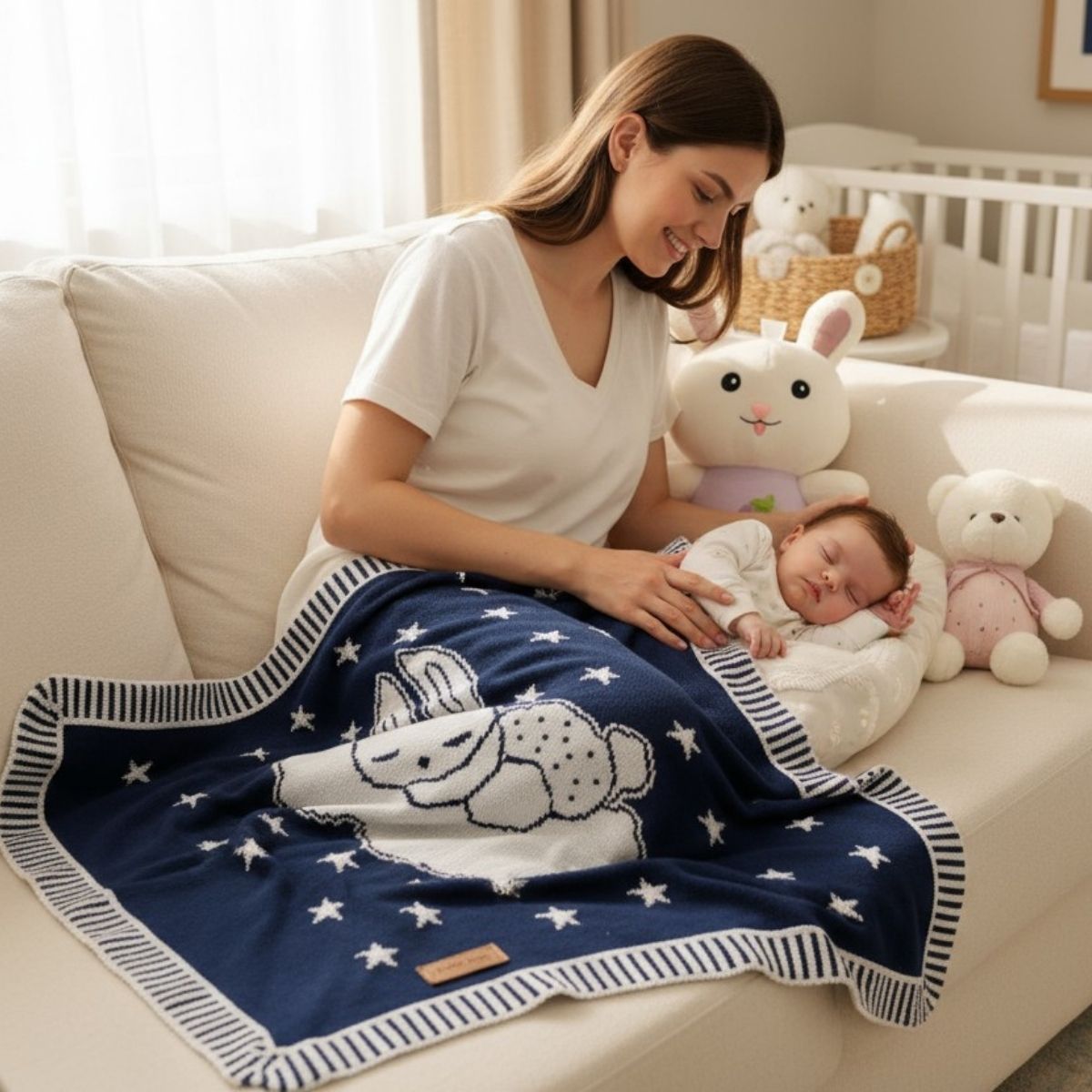 Manta Cobertor Bebê Nana Neném Jacard