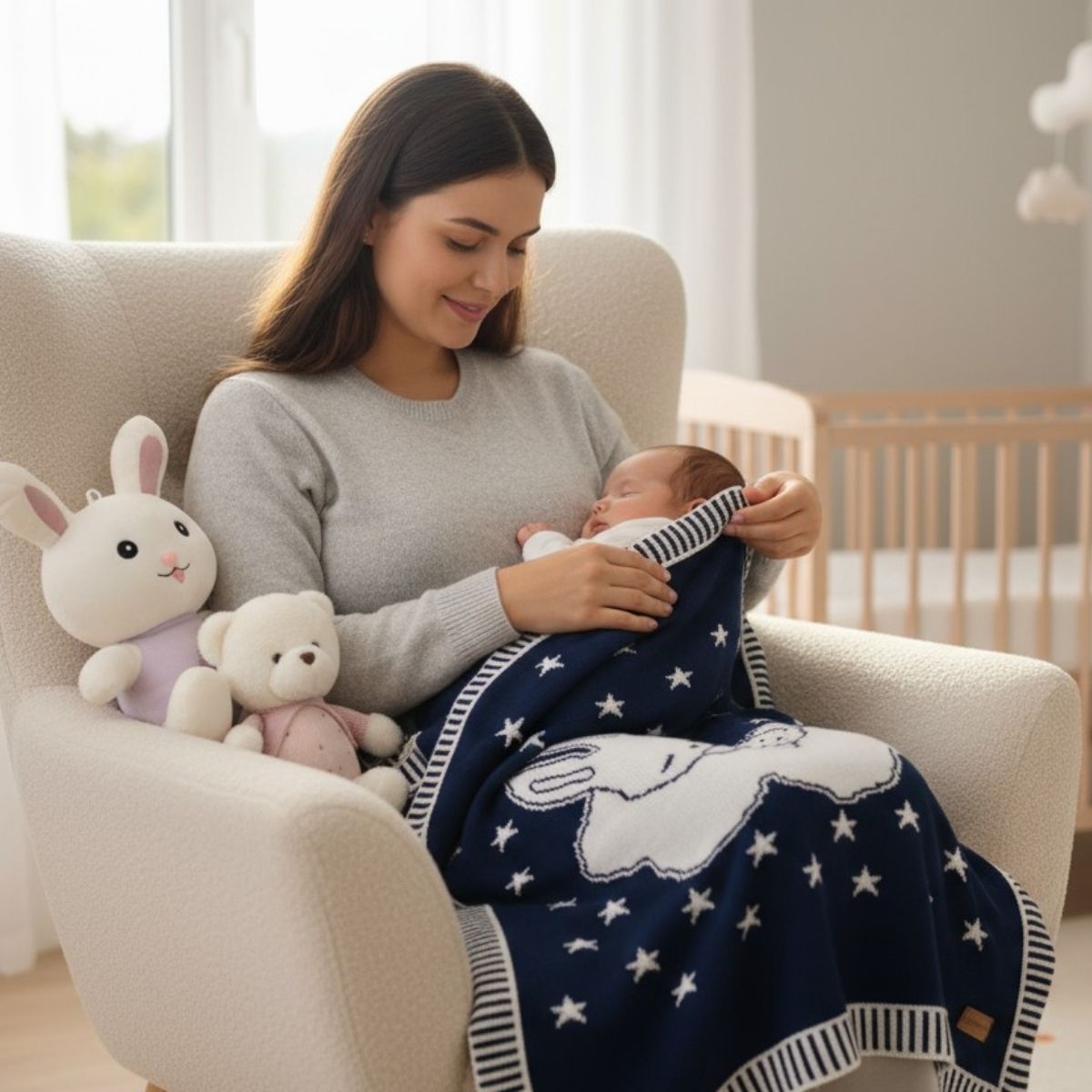 Manta Cobertor Bebê Nana Neném Jacard