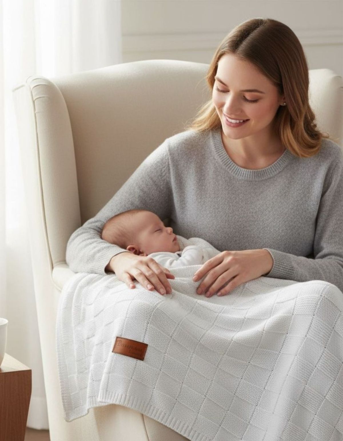 Manta de Tricot para Bebê Recem Nascido DA