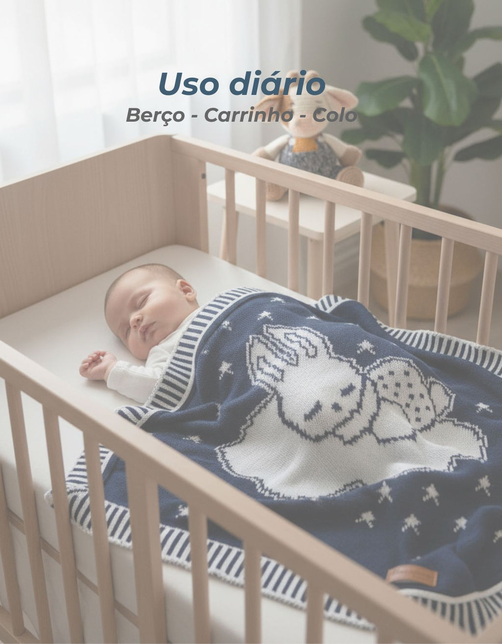 Manta Cobertor de Bebê Nana Neném Jacard