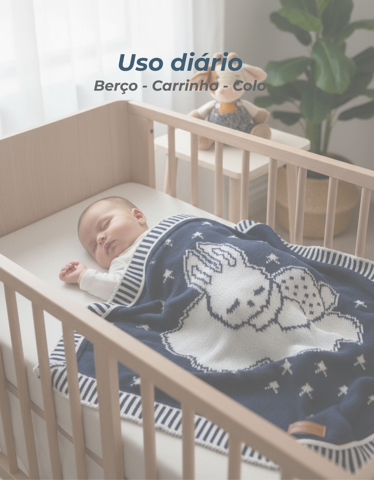 Manta Cobertor de Bebê Nana Neném Jacard